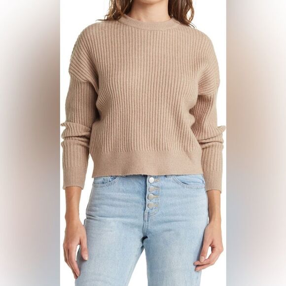 Elodie by Anthropologie Crew Neck Cropped Sweater Size S EUC - Picture 9 of 10